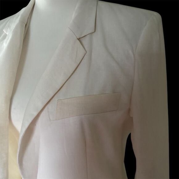 NWT Rachel Zoe White Linen & Cotton Blazer | M - Picture 5 of 10